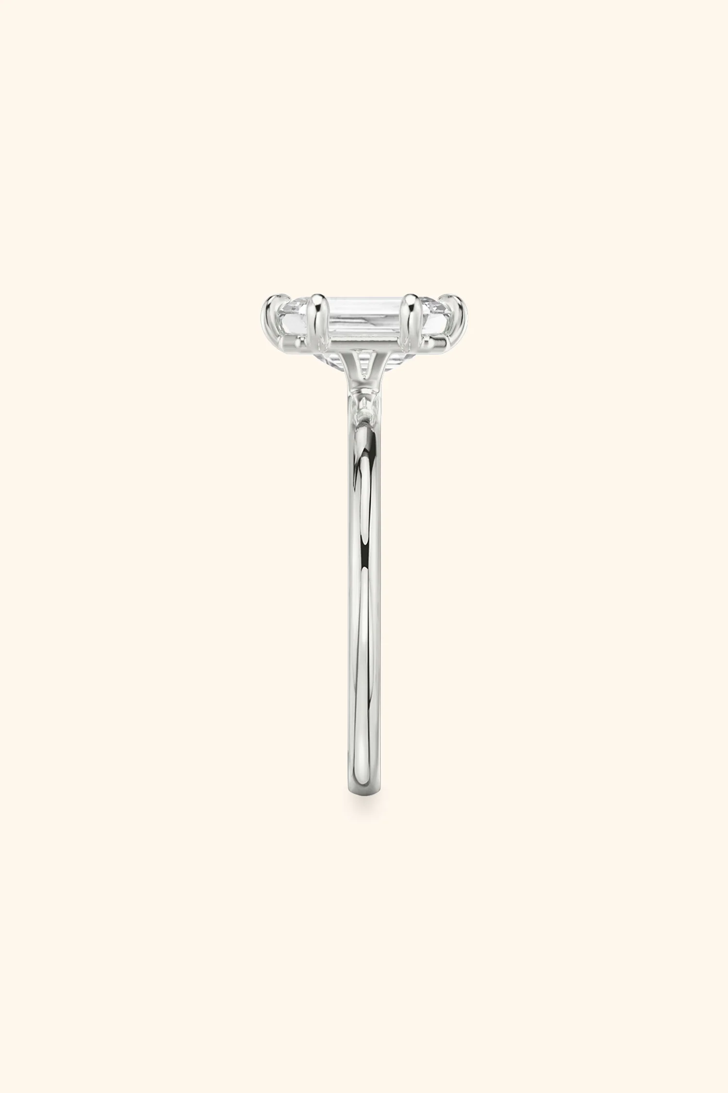 6 Prong Classic Grace with Emerald Solitaire Ring - Image 10