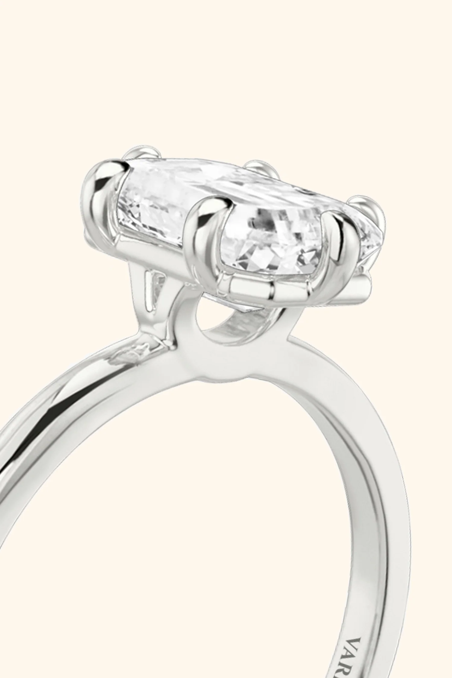 6 Prong Classic Grace with Emerald Solitaire Ring - Image 9