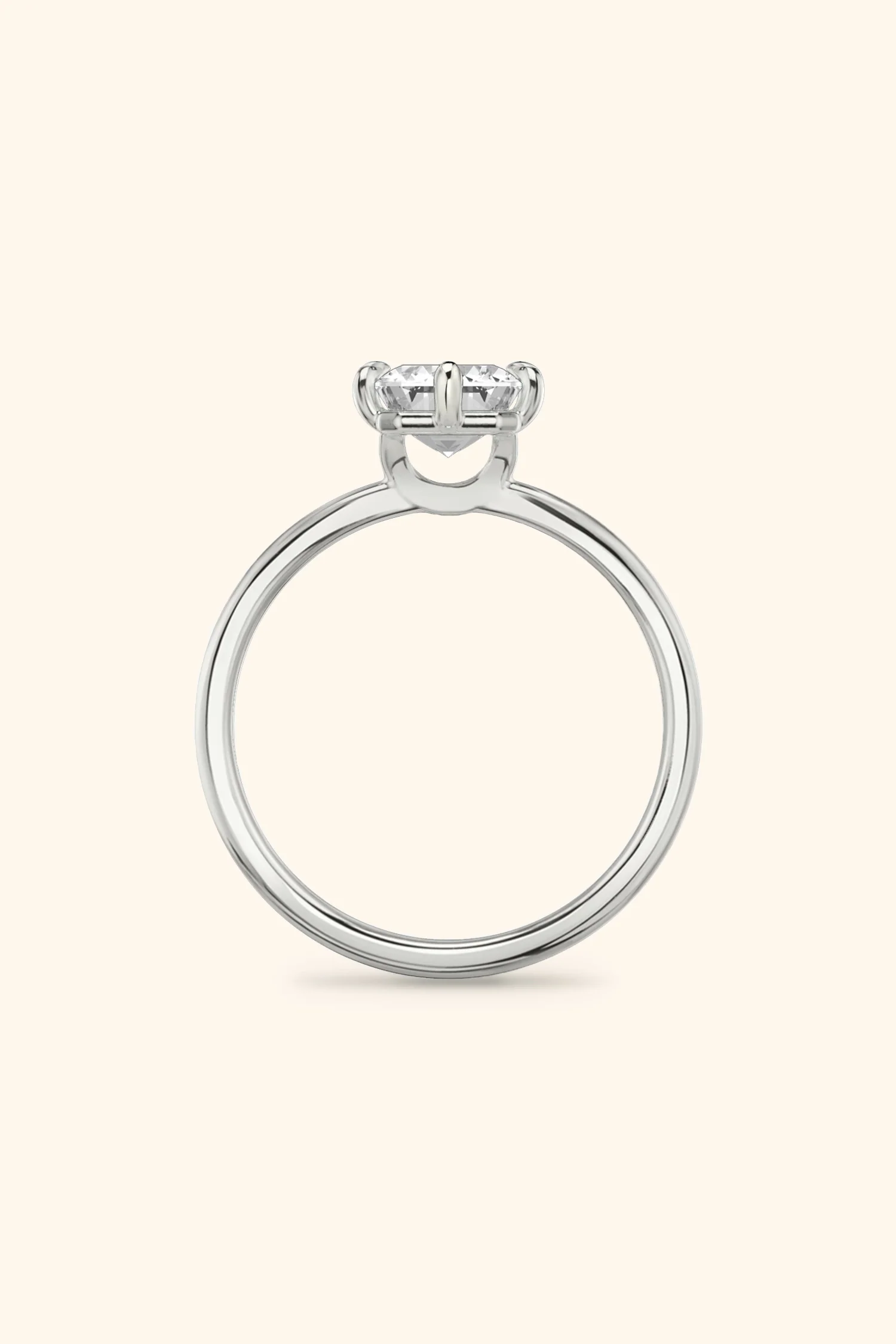 6 Prong Classic Grace with Emerald Solitaire Ring - Image 13