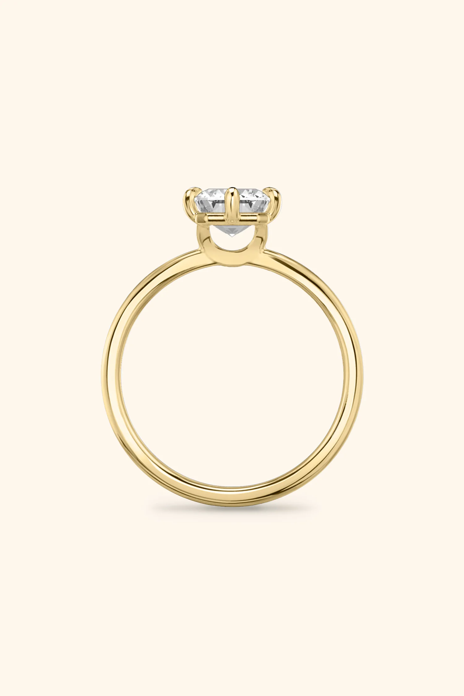 6 Prong Classic Grace with Emerald Solitaire Ring - Image 3