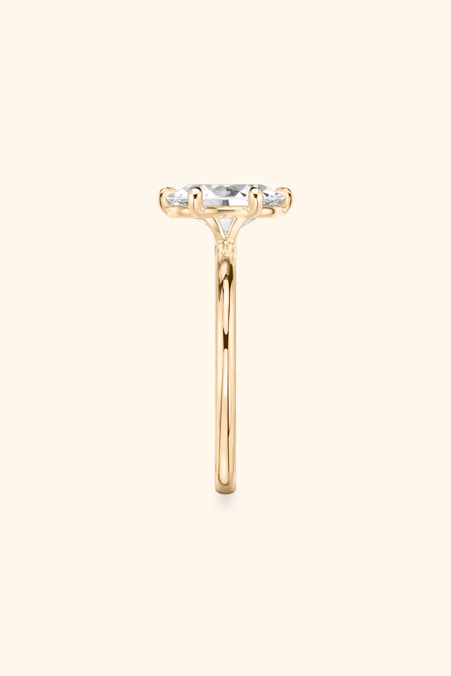 6 Prong Classic Grace Oval Solitaire Ring - Image 5