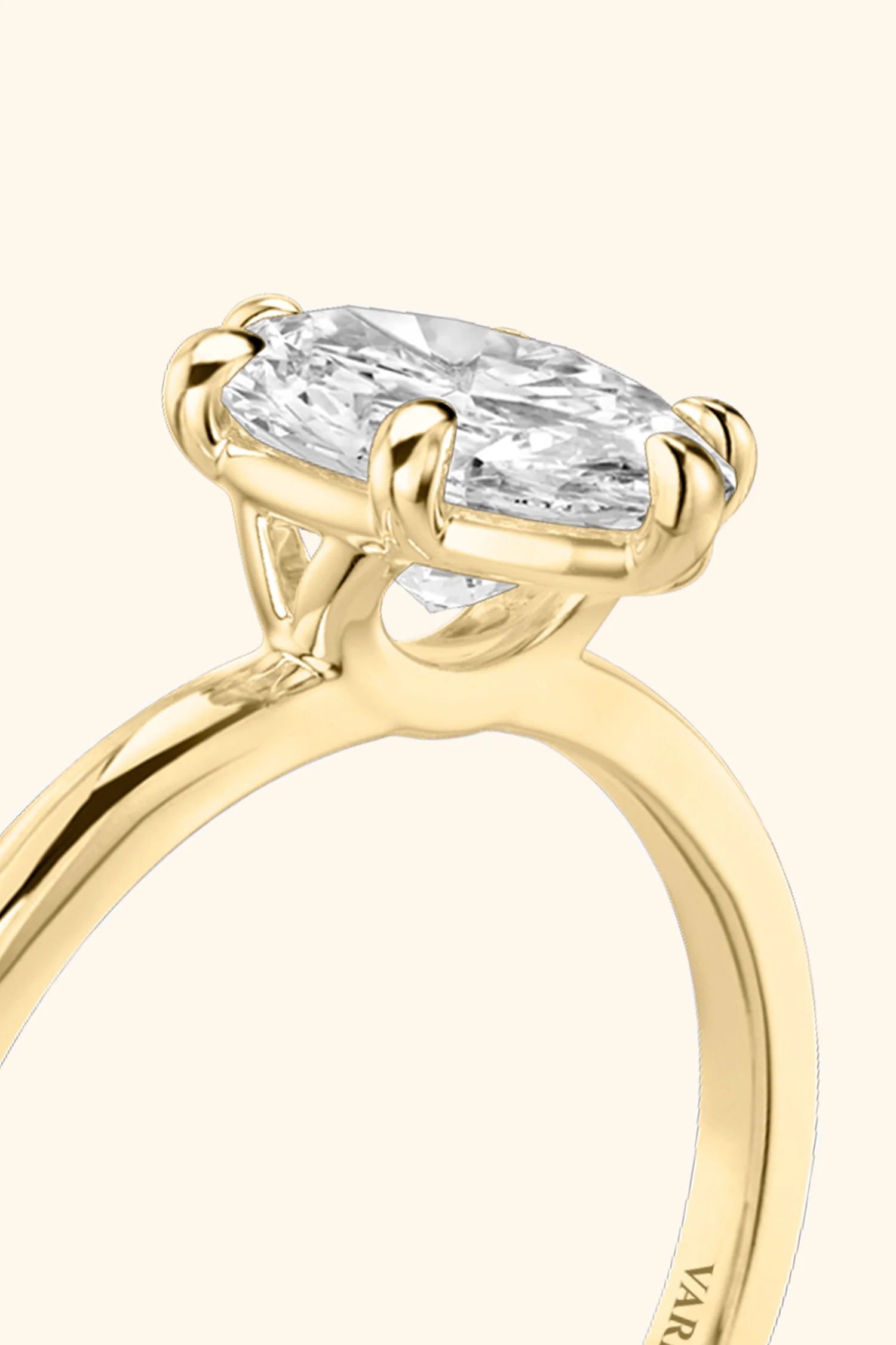 6 Prong Classic Grace Oval Solitaire Ring - Image 9