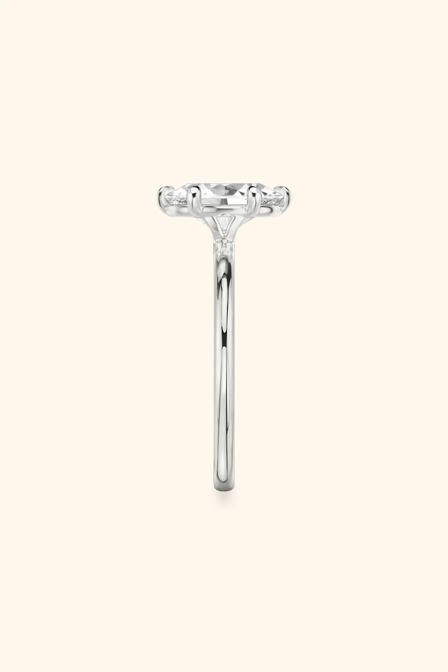 6 Prong Classic Grace Oval Solitaire Ring - Image 15