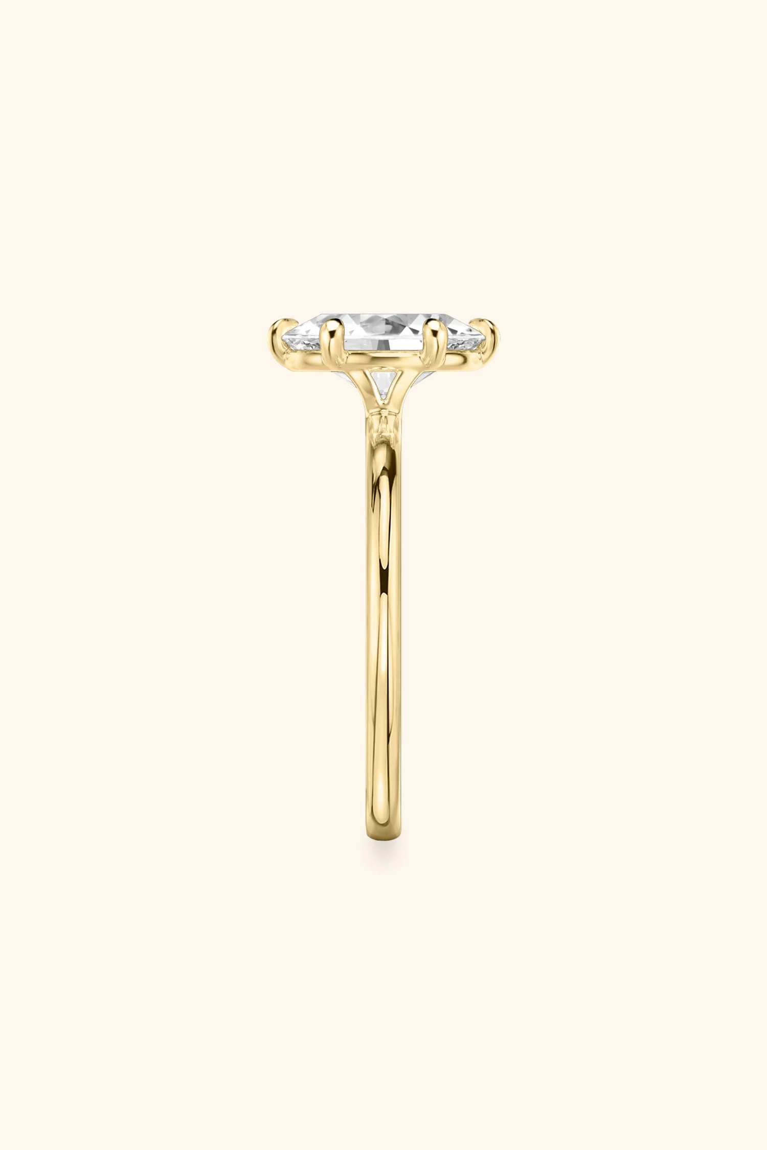 6 Prong Classic Grace Oval Solitaire Ring - Image 5