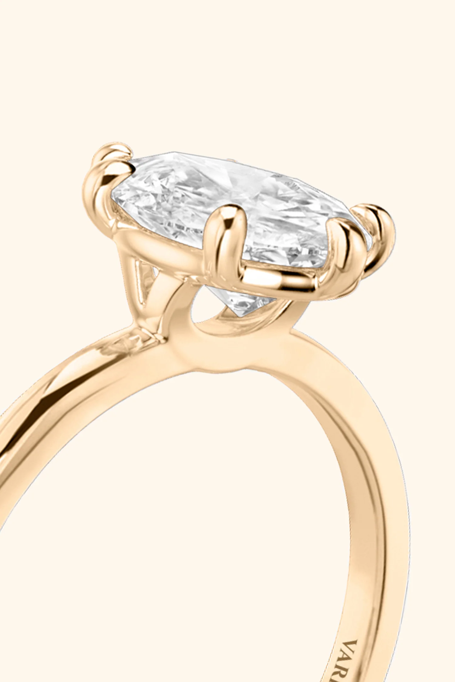6 Prong Classic Grace Pear Solitaire Ring - Image 14