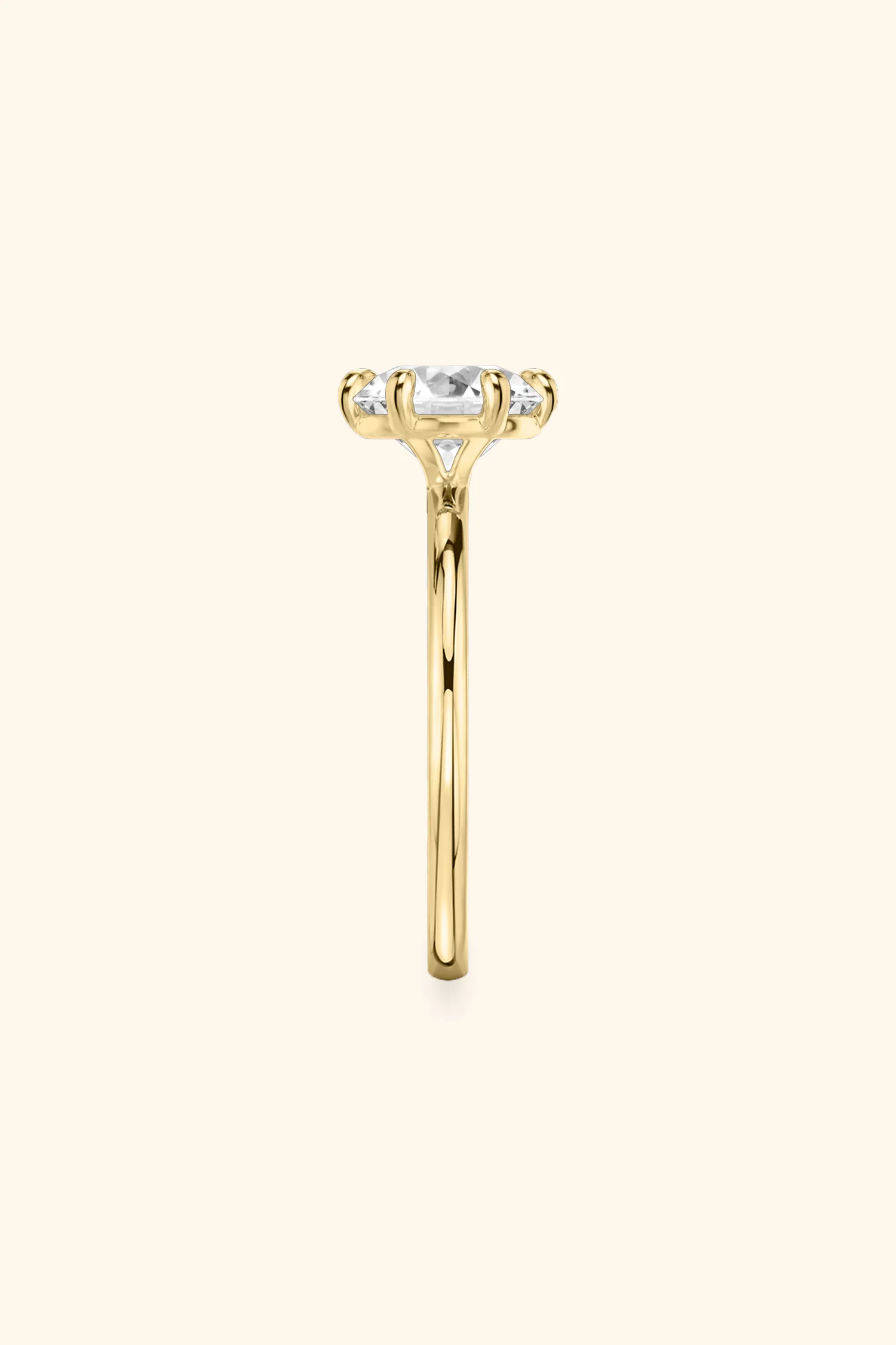 6 Prong Classic Grace Ring Set with a Round Diamond - Image 15