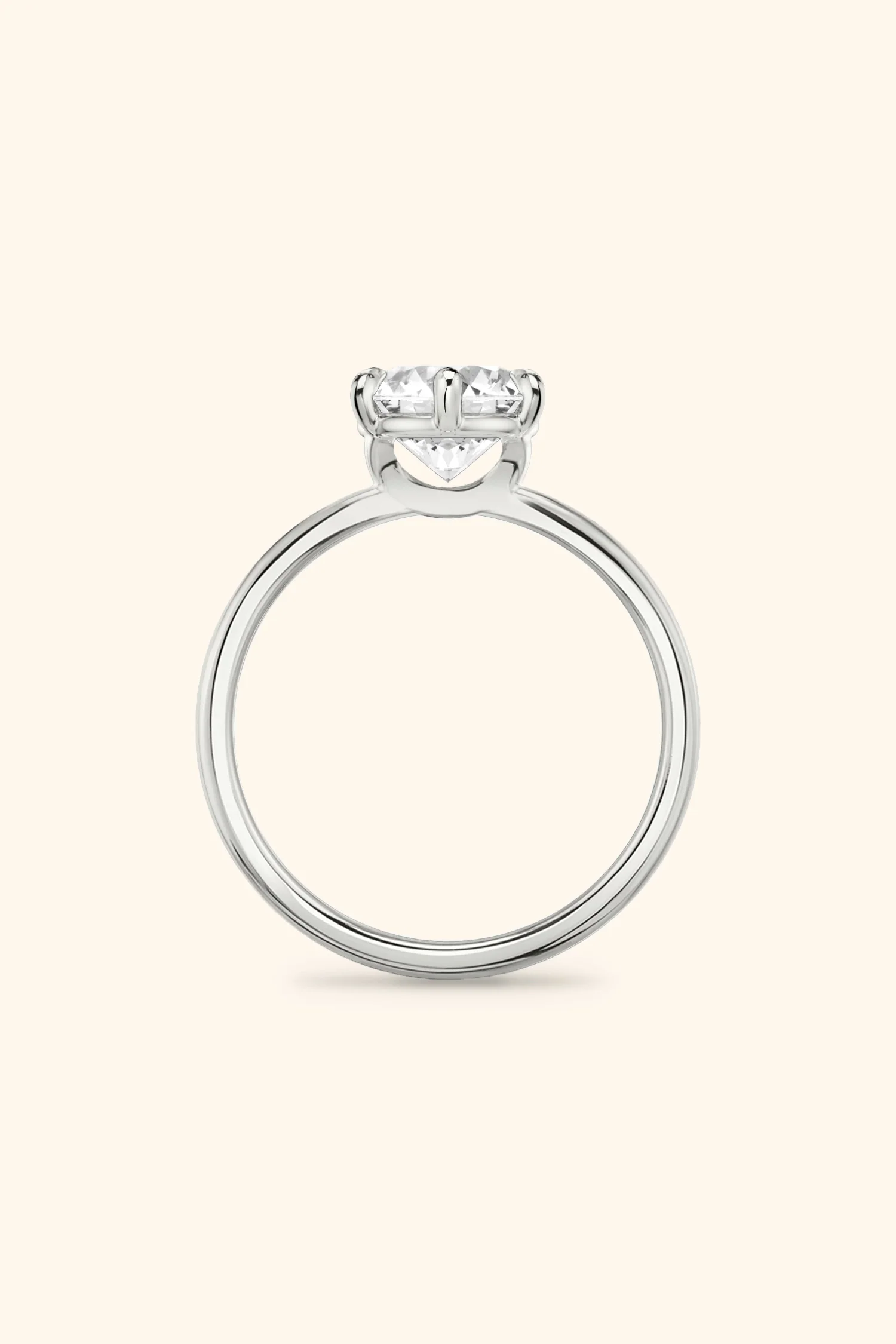 6 Prong Classic Grace Ring Set with a Round Diamond - Image 8