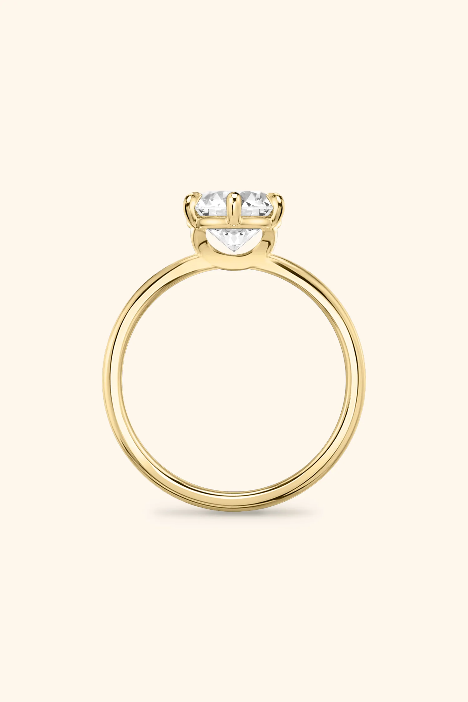 6 Prong Classic Grace Ring Set with a Round Diamond - Image 13