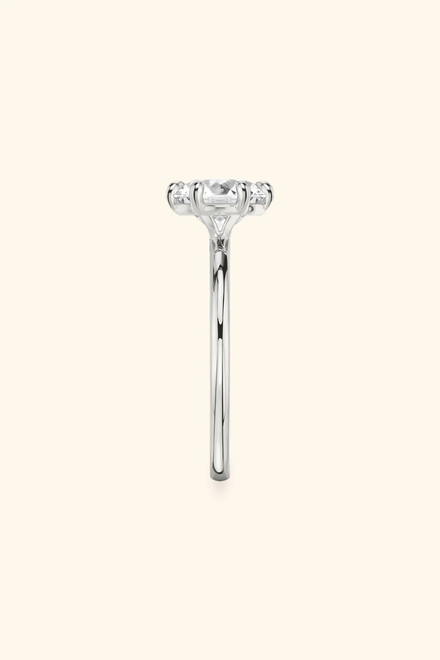 6 Prong Classic Grace Ring Set with a Round Diamond - Image 7