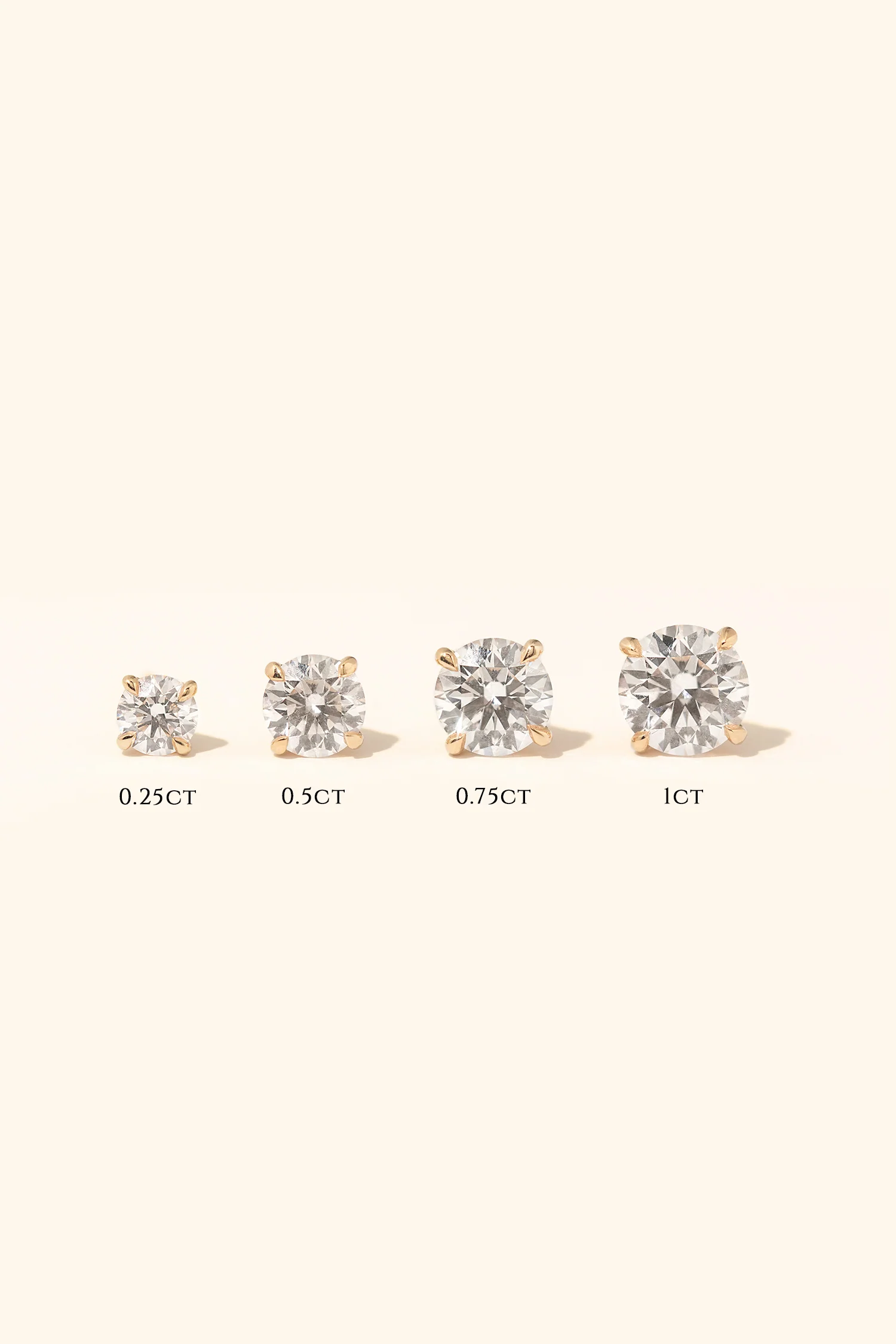 Classic Diamond Studs set with Round Solitaire - Image 10