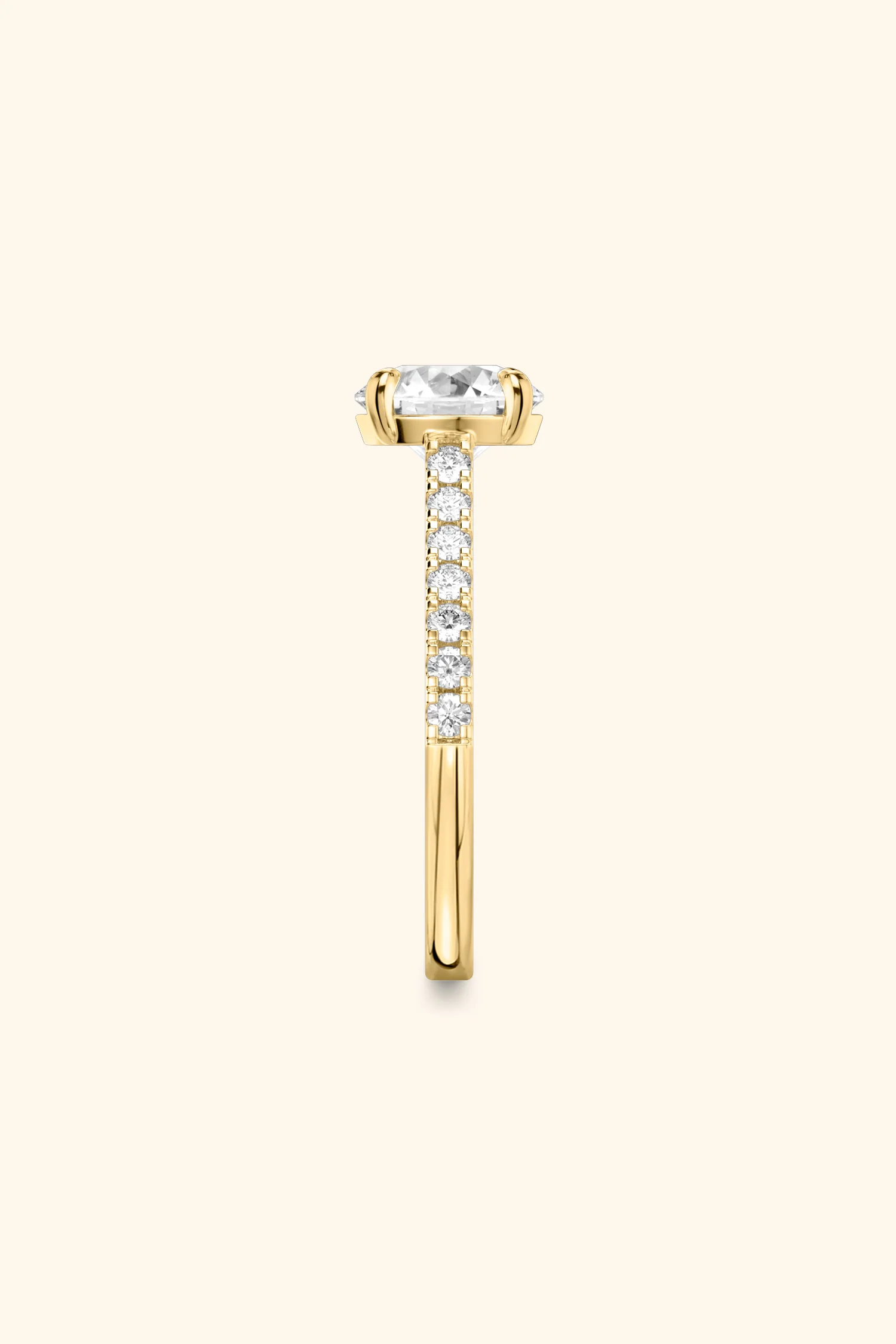 Gopuram Dome with a Round Solitaire Pavé Ring - Image 10