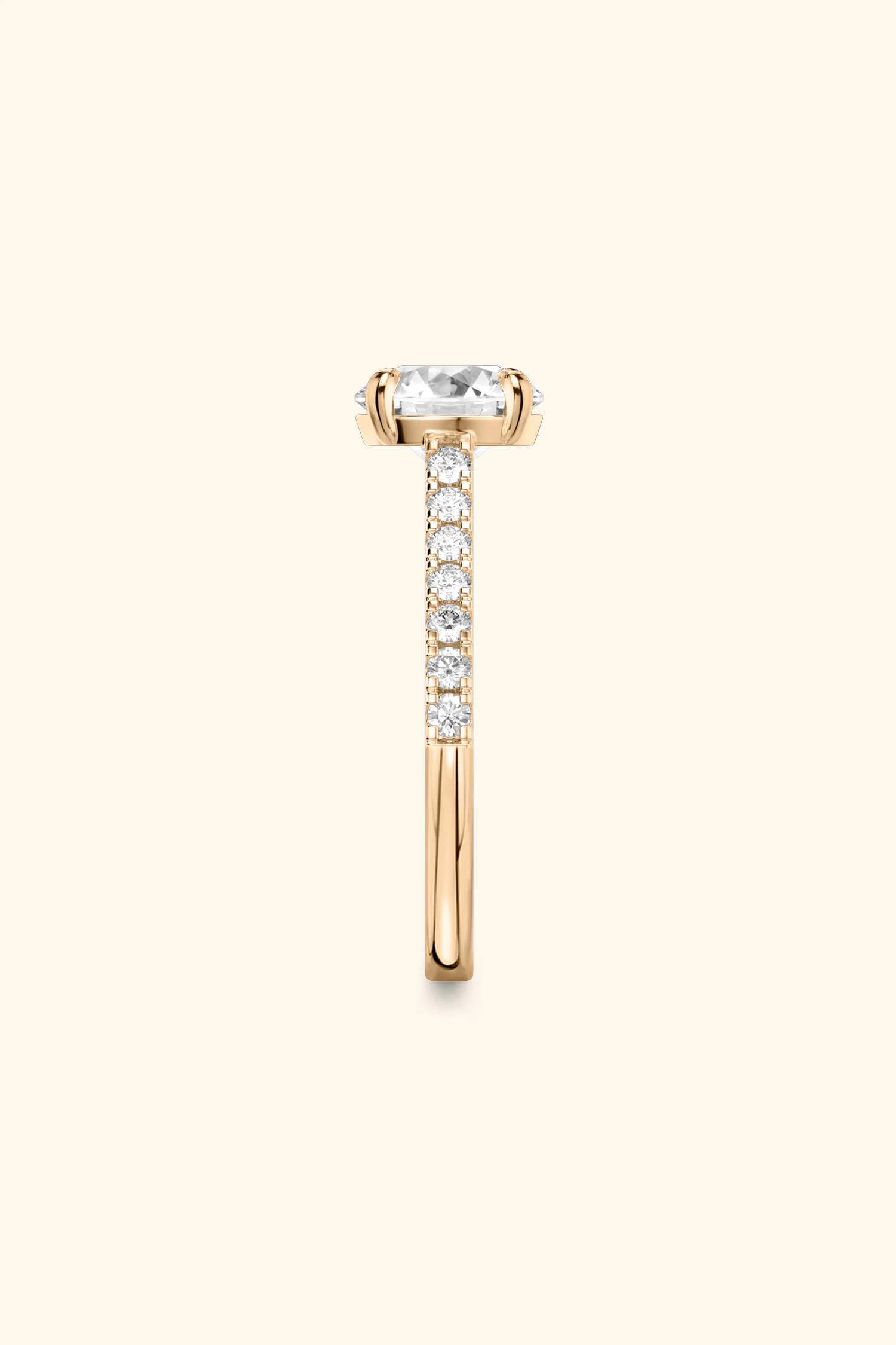 Gopuram Dome with a Round Solitaire Pavé Ring - Image 15