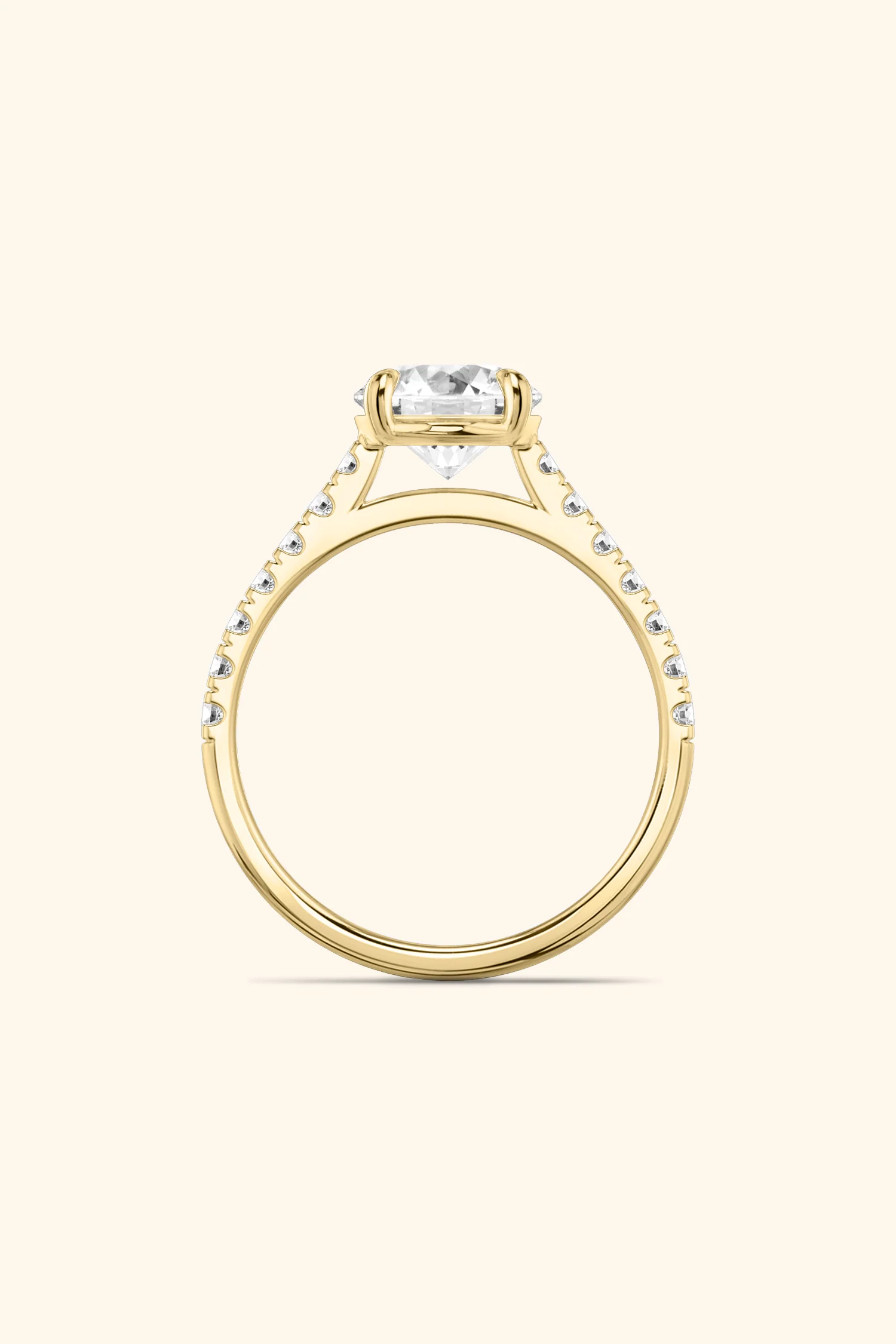 Gopuram Dome with a Round Solitaire Pavé Ring - Image 7