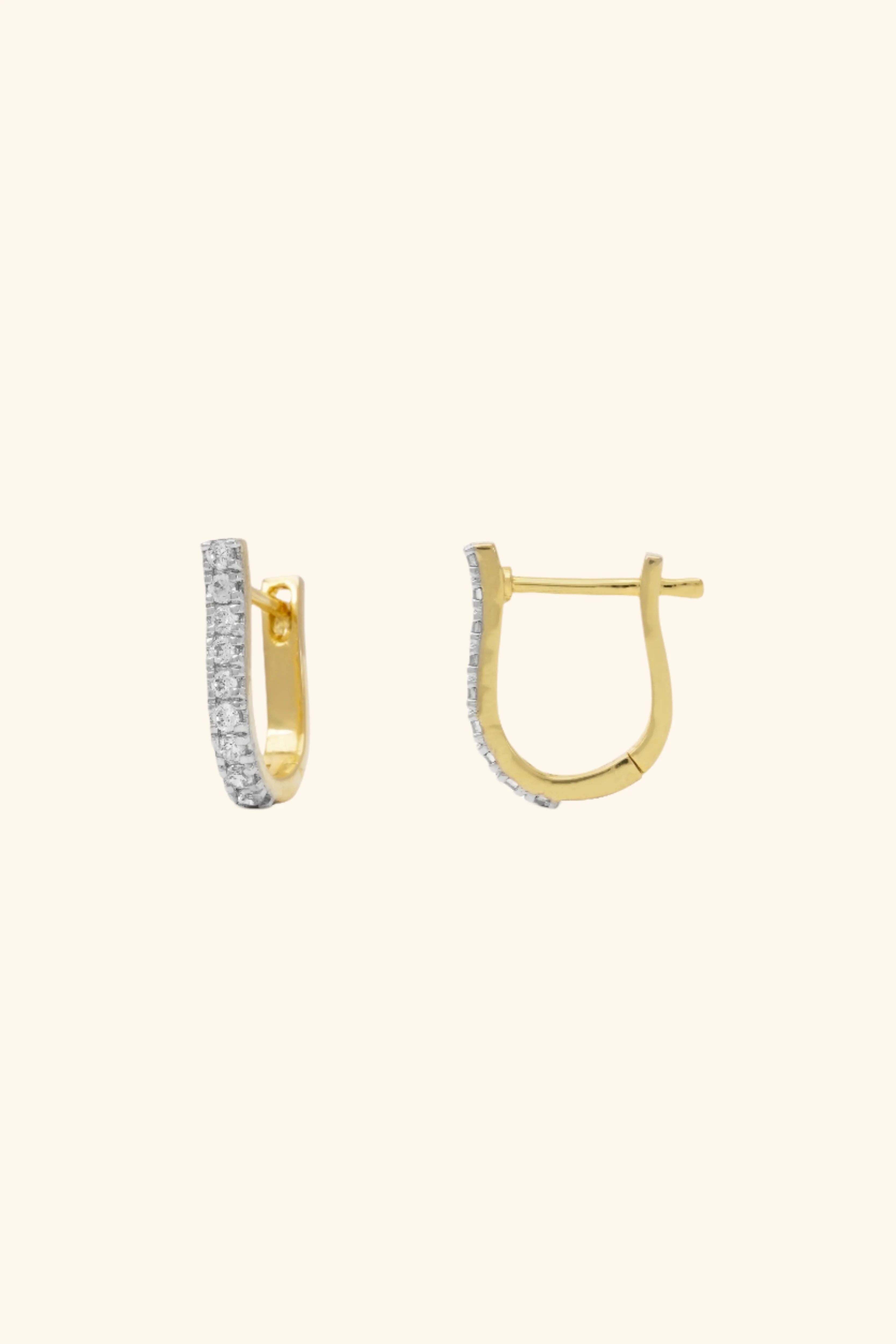 Half Trail Huggie Hoops Earrings - Image 7