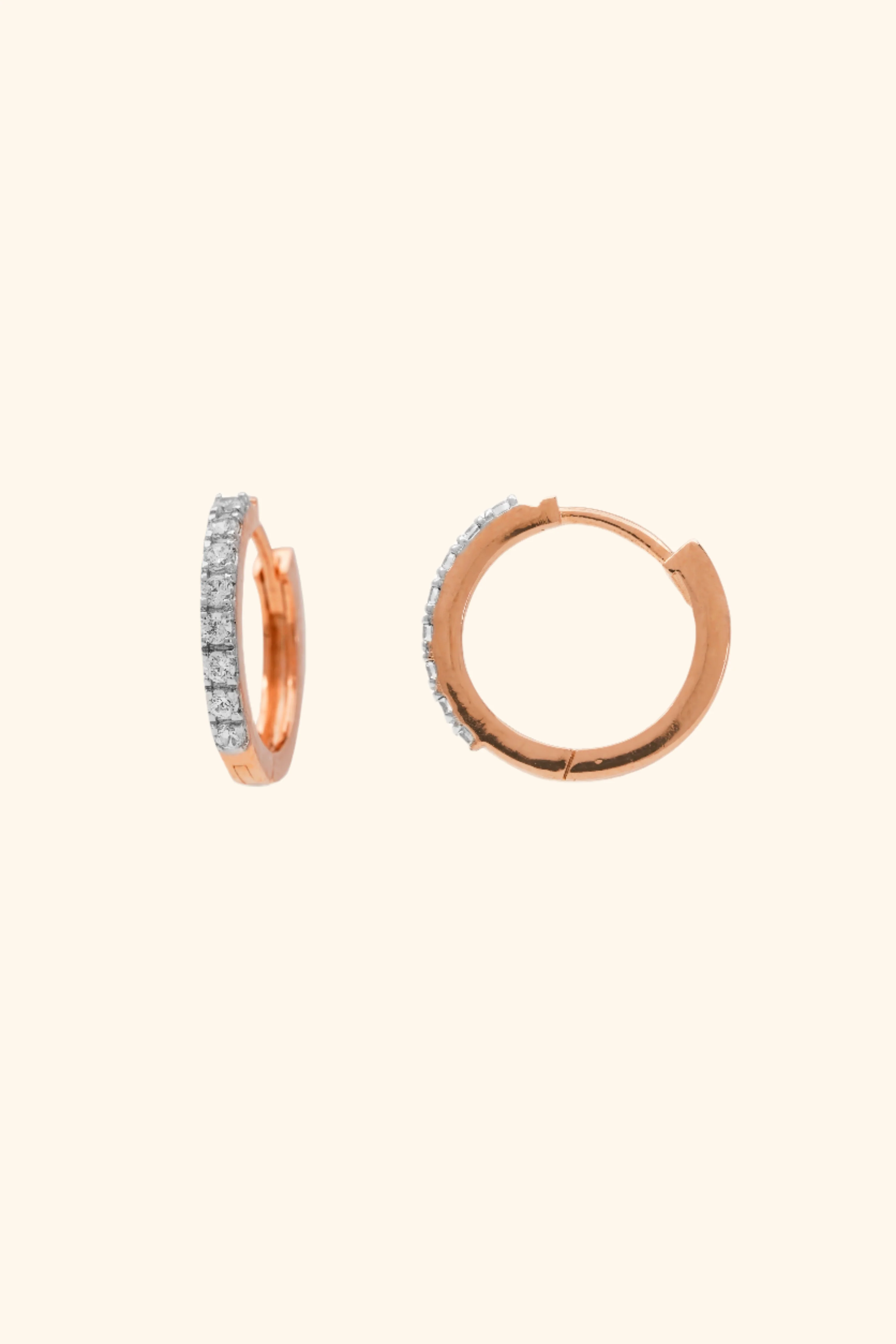 Luna Floating Huggie Diamond Earrings - Image 5