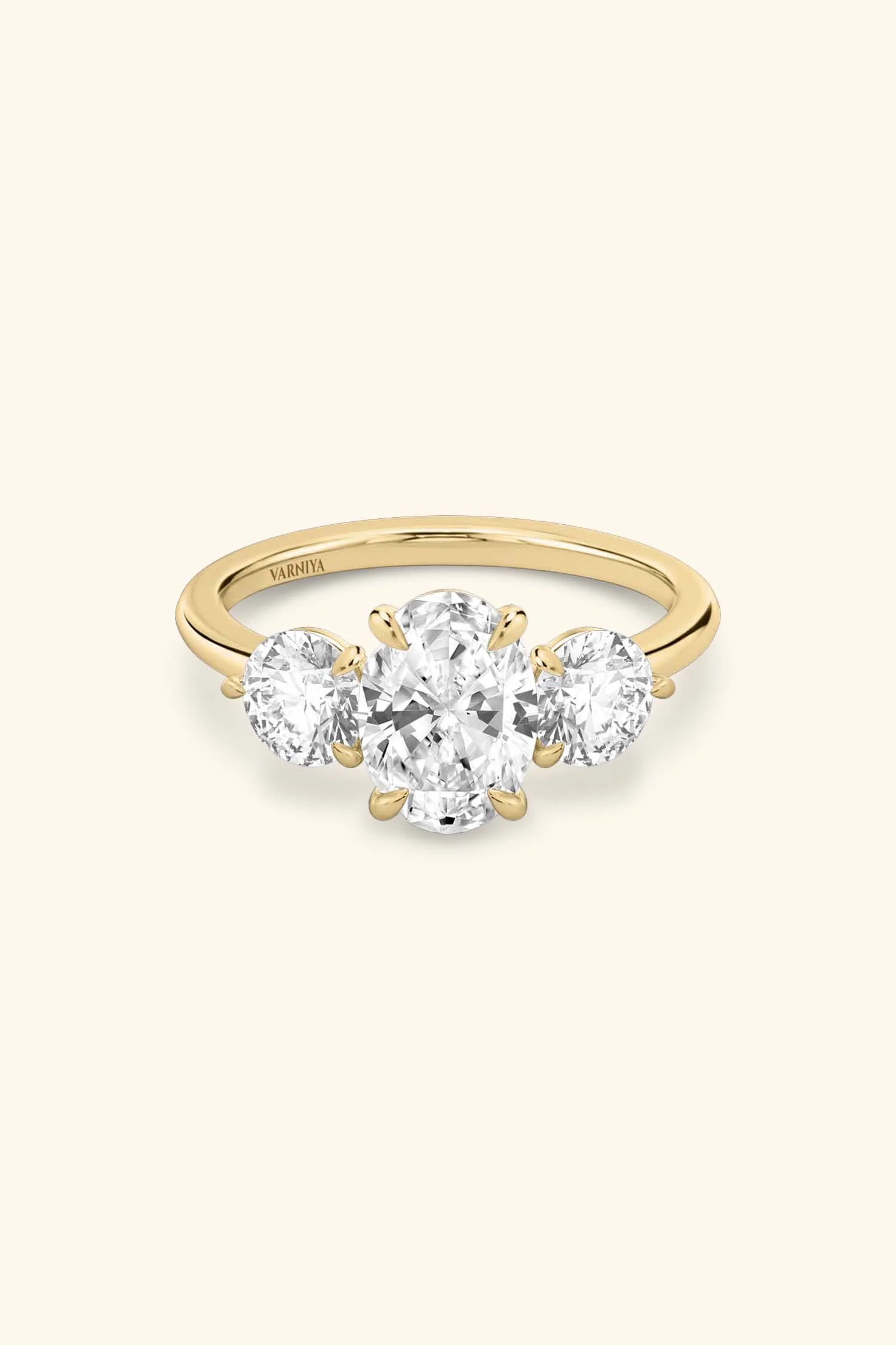Trilogy Grace with Oval Solitaire Ring with Rounds - Image 6
